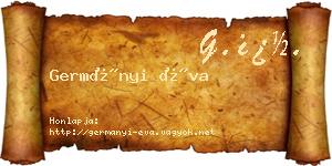Germányi Éva névjegykártya